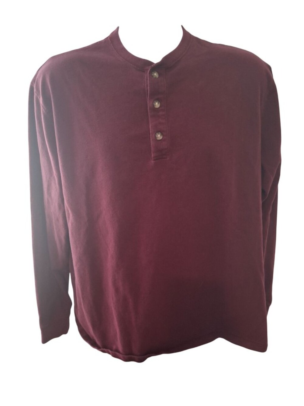 Sonoma Life + Style Henley Shirt XL Burgundy Cotton Heritage Workwear Casual